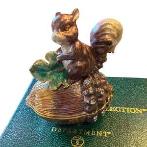 Department 56 Bejewled Collection Squirrel on Nut Trinket Box with Crystals